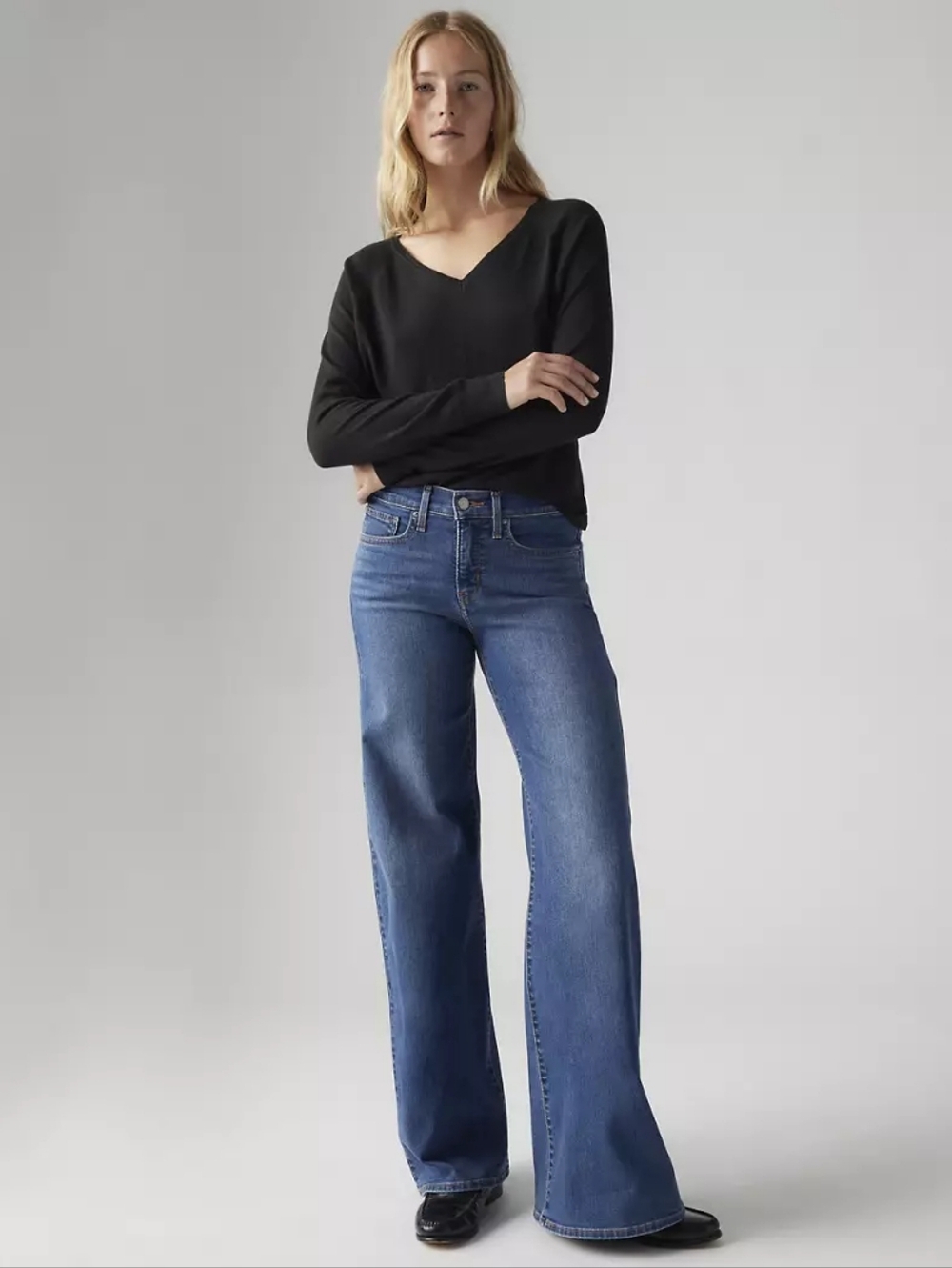Levi 318 Shaping Wide Leg Women's Jeans Clever Girl  Dark Wash 29x30 Nwt